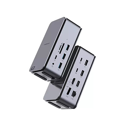 هاب 15 پورت POWEROLOGY مدل 15 in 1 Dual Dock Station PW15IN1DS