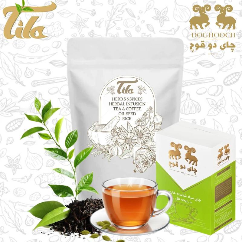 چای سیاه  شکسته دو قوچ با رایحه هل-100گرم