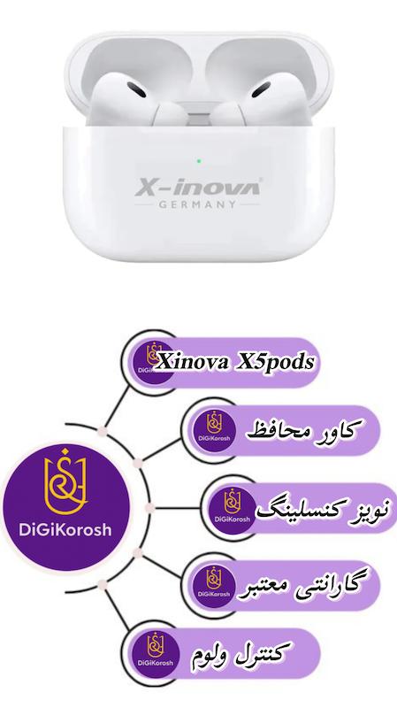 قیمت ایرپاد Xinova X5Pods | خرید ایرپاد ارزان با نویزکنسلینگ و گارانتی  