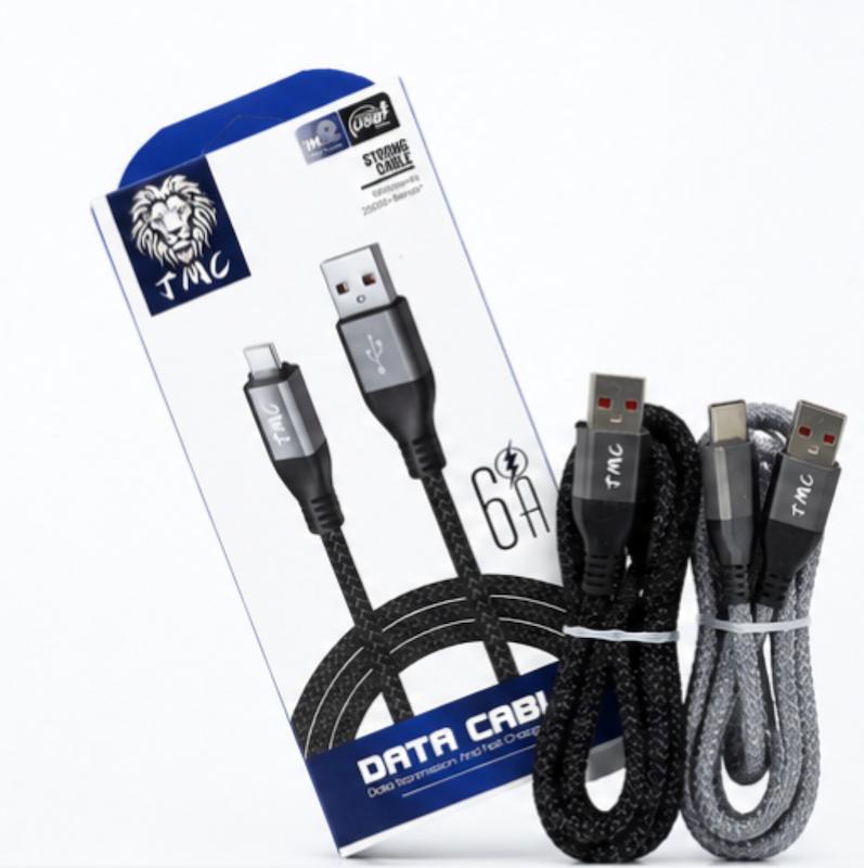 کابل شارژ کنفی ضخیم TMC فست شارژ Type-C / Lightning / Micro USB
