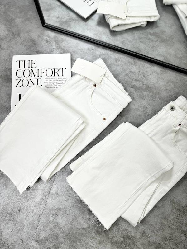 شلوار فلر سفید zara