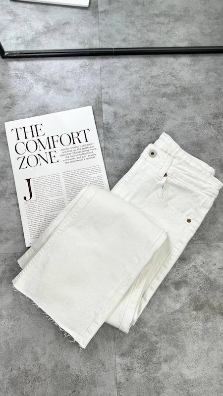 شلوار فلر سفید zara