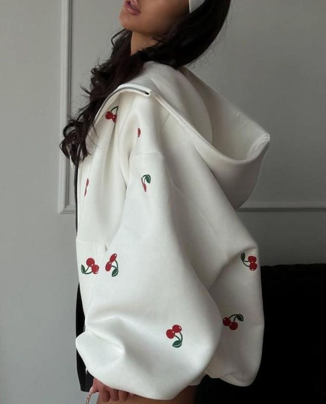 سوییشرت پفی گیلاسی 🍒 کد 045