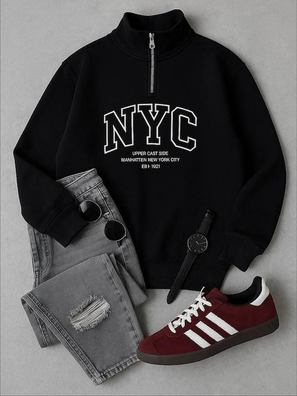 دورس نیم زیپ Nyc مشکی کد 521