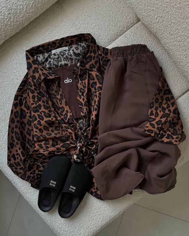 شومیز پلنگی تیره ✨ کد 247