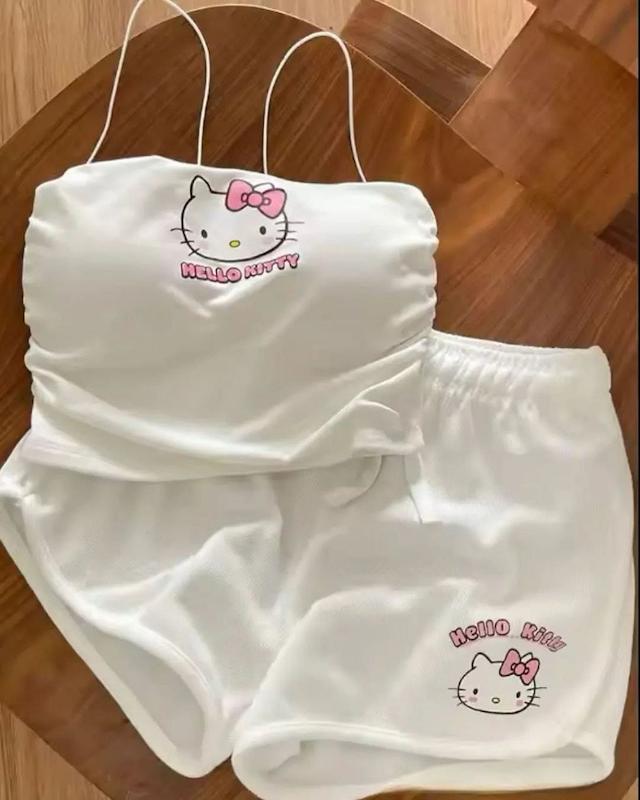 ست تاپ و شلوارک کیتی 🐾 کد 0046