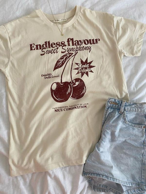 تیشرت باکسی اندلس گیلاسی 🍒 endless کد 591