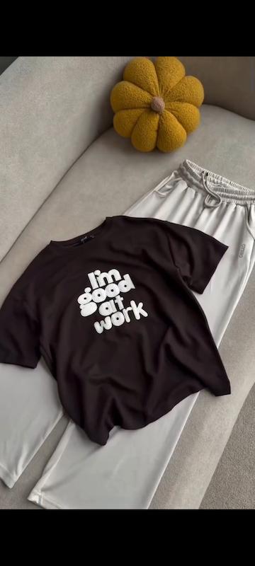 تیشرت باکسی good at work 😻 کد 343