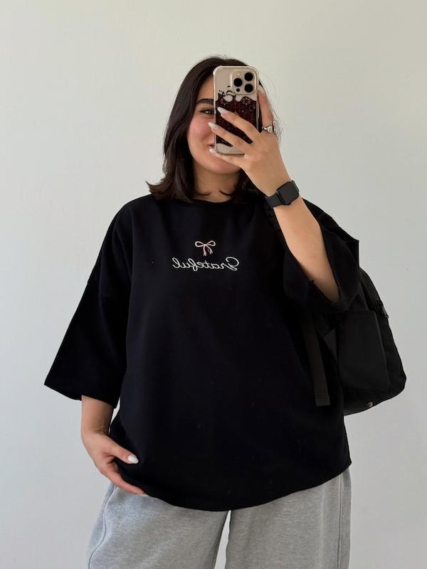 تیشرت باکسی پاپیون پینترستی 🎀 کد 365