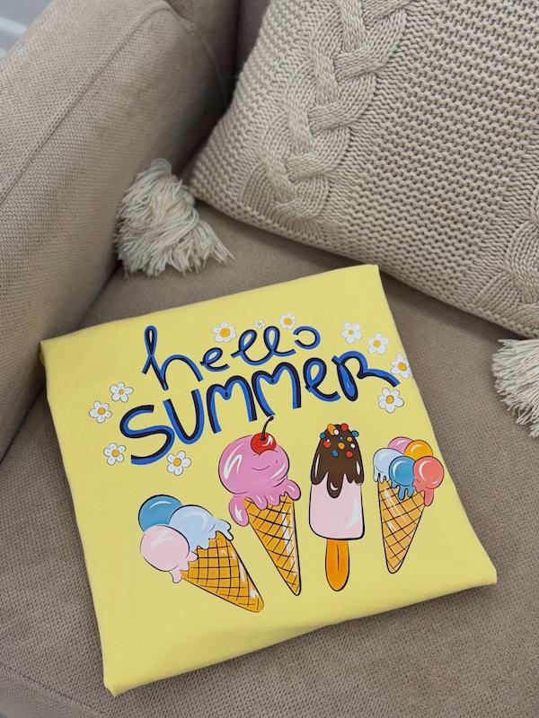 تیشرت باکسی hello summer 😻 کد 704