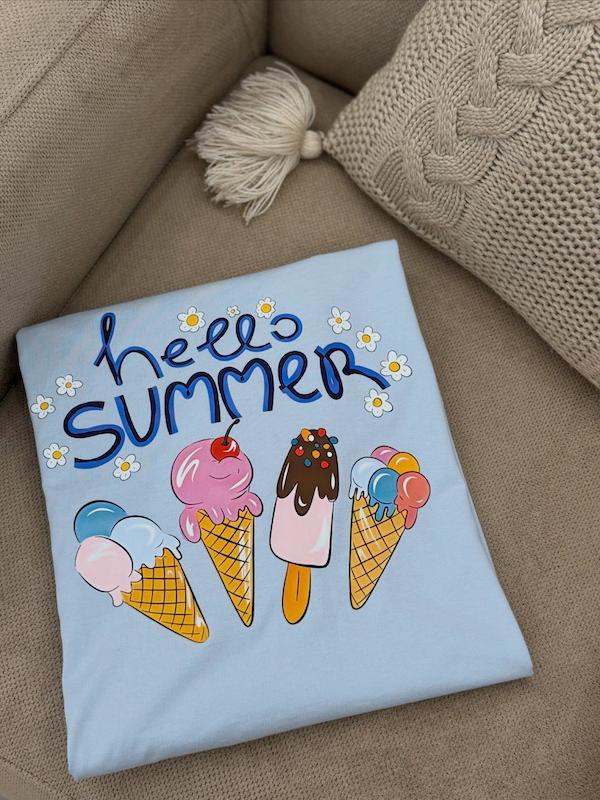 تیشرت باکسی hello summer 😻 کد 704