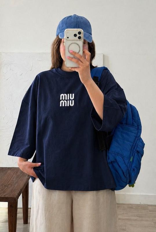 تیشرت باکسی و ترند miumiu 😻 کد 456
