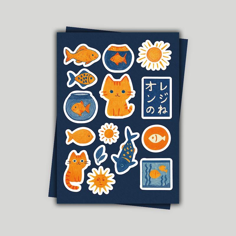 استیکر پک گربه ماهی