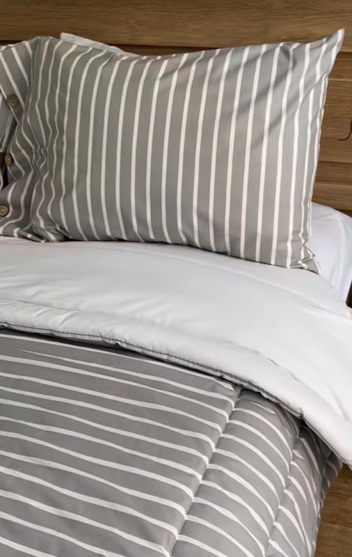 ست روتختی سفیدطوسی راه راه