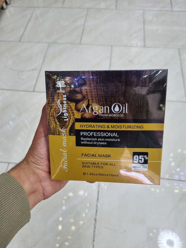 ماسک صورت ۱۰ ورقه ای لایتنس آراگان دار