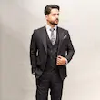 کت و شلوار مجلسی تافته زغالی