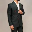 کت و شلوار دبل برست دیپلمات سبز
