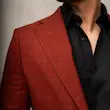 کت تک VIP چهارخانه پارچه ترک زرشکی