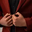 کت تک VIP چهارخانه پارچه ترک زرشکی