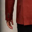 کت تک VIP چهارخانه پارچه ترک زرشکی