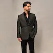 کت تک VIP چهارخانه پارچه ترک سبز