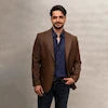 کت تک VIP چهارخانه پارچه ترک قهوه ای