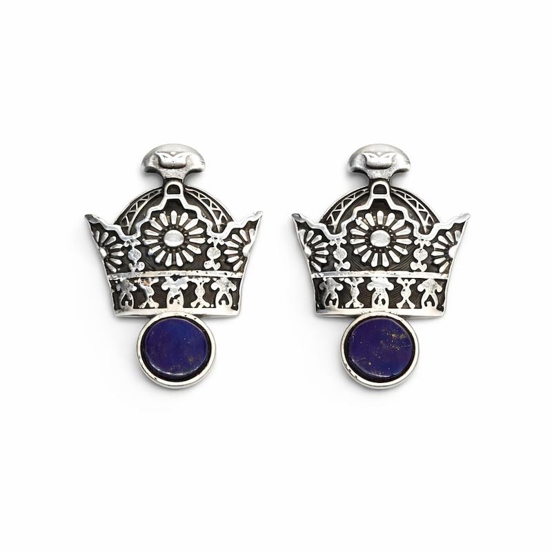 گوشواره نقره مَلِک تاج