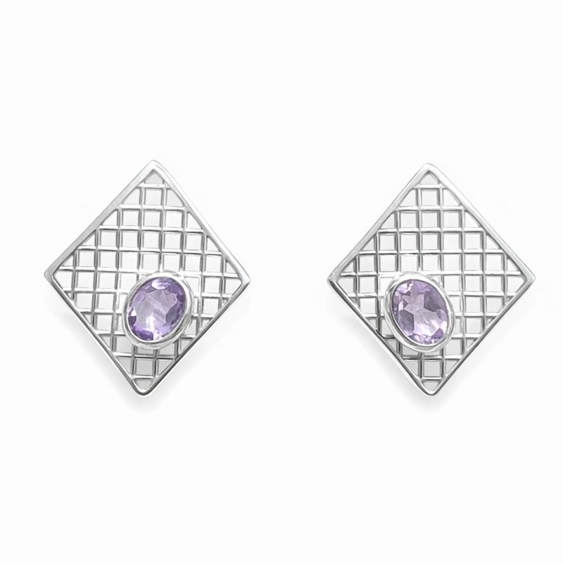 گوشواره نقره مش