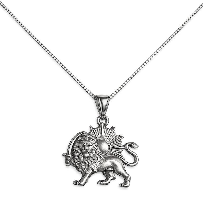 گردنبند نقره شیر