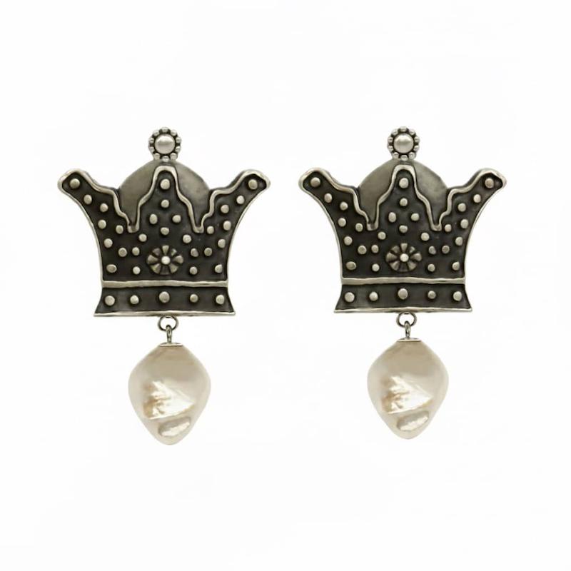 گوشواره نقره تاج