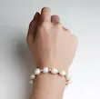 دستبند مروارید باروک و نقره