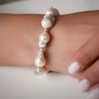 دستبند مروارید باروک و نقره