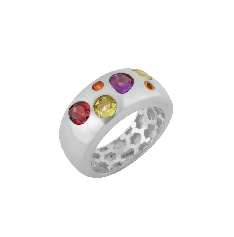 انگشتر نقره رنگین کمان