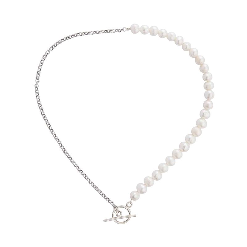 گردنبند زنجیر و مروارید