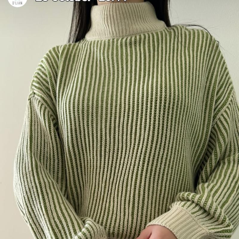 بافت راه راه یقه اسکی 