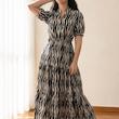 پیراهن سفید مشکی یقه ایستاده  ایراد دار 