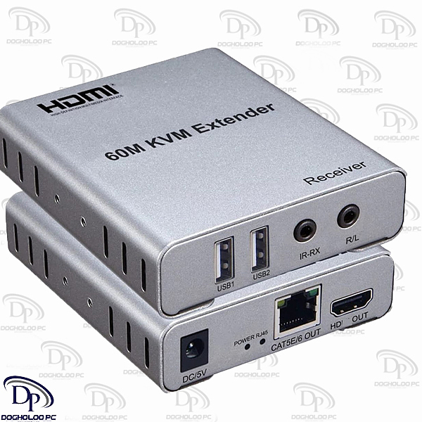 اکستندر HDMI و KVM تا 60 متر روی شبکه دارای قابلیت انتقال صدا