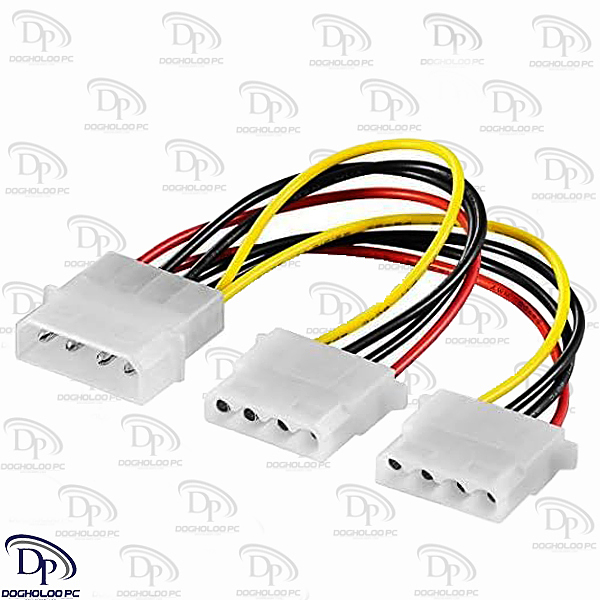 تبدیل برق پاور نر Molex به دو پورت Molex مادگی