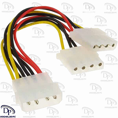 تبدیل برق پاور نر Molex به دو پورت Molex مادگی