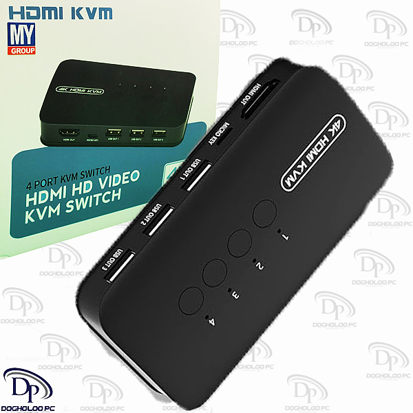 کی وی ام سوییچ 4 پورت HDMI دستی مدل HK-401