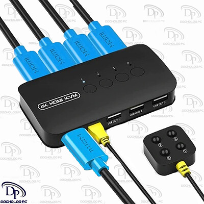 کی وی ام سوییچ 4 پورت HDMI دستی مدل HK-401