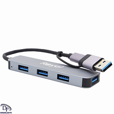  هاب چهار پورت USB-CوTYPE-C رویال مدل RHC-20