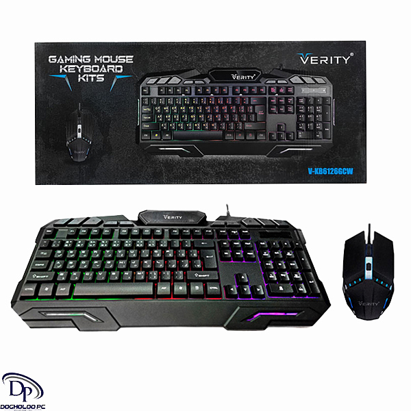 کیبورد و ماوس گیمینگ با سیم وریتی مدل V-KB6126GCW ا Verity V-KB6126GCW Gaming Keyboard and Mouse