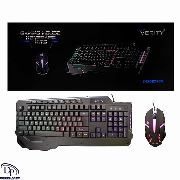 کیبورد و ماوس گیمینگ وریتی مدل V-KB6121GCW ا Verity V-KB6121GCW Gaming Keyboard and Mouse