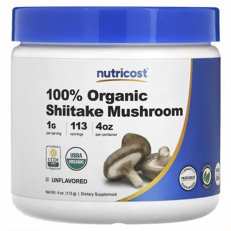 Nutricost, 100% Organic Shiitake Mushroom, Unflavored, 4 oz (113 g)