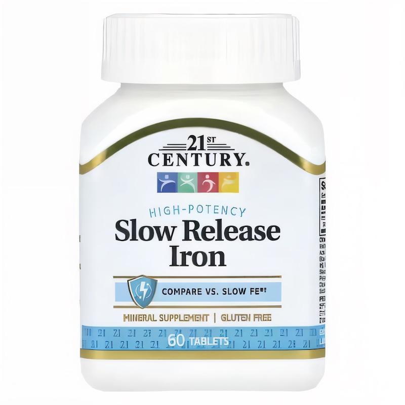 21st Century, Slow Release Iron, High Potency, 60 Tablets
