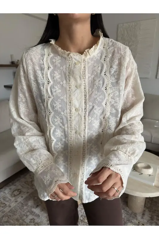 شومیز خامه دوزی وینتیج 