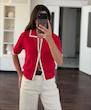 پولوشرت زنانه دو زیپ بافت چهار فصل 