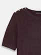 بلوز بافت زنانه آستین کوتاه سرشانه دکمه دیلوین