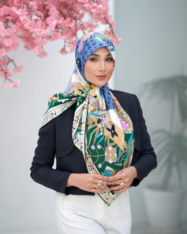 روسری ابریشم ژاکارد آریسا